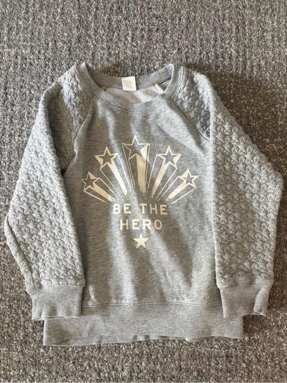 GAP Gray Kids' 'Be The Hero' Star Graphic Sweatshirt size 5